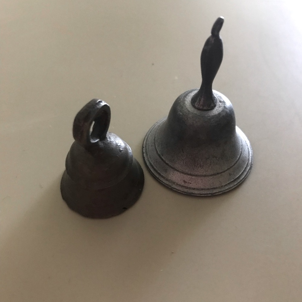 🟪Vintage Silver Bells, one is a old cow bell